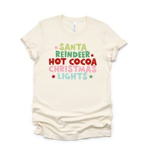 Simply Sage Market Women's Santa Reindeer Hot Cocoa Short Sleeve Graphic Tee - 1 of 2
