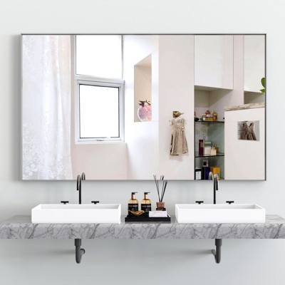 Rectangle Bathroom Mirror with Aluminum Frame Large Wall Mirrors for Bathroom Living Room Bedroom