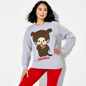 Women's Crewneck Monchichhi Fleece Graphic Pullover Sweatshirt
