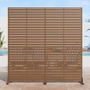Lirago 72 in. Galvanized Metal Outdoor Privacy Screens Garden Outdoor Fence Brown - 2 of 4