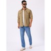 INSPIRE CHIC Men's Button Down Long Sleeve Point Collar Casual Cargo Work Shirt - 2 of 4