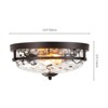 Rennnsan Luniva 13"W 2-Light Bowl Hammered Glass Classic Dimmable Flush Mount - 3 of 4
