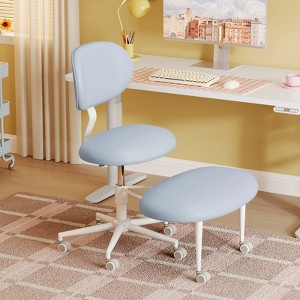 Pinmoco Upholstered Office Chair Adjustable Height Ergonomic Office Chair with Lumbar Support and Wheels - 1 of 4