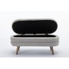 VYNXARIA-Velvet Gray Fabric Storage Bench with Wood Legs For Living Room Bedroom Indoor - 2 of 4