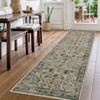 Washable Vintage Hallway Runner Rug - Soft Low Pile Non-Slip Carpet for Bedroom, Kitchen, Laundry, Entryway - 2 of 4