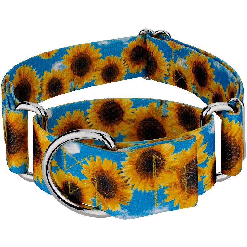 Country Brook Petz 1 1/2 Inch Sunflowers Martingale Dog Collar, 1 of 9