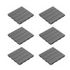 Interlocking Deck Tiles - 6-Pack Wood Plastic Composite Patio Tiles - Outdoor Flooring for Balcony, Porch, and Garage by Pure Garden (Dark Gray) - 4 of 4