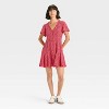 Women's Short Sleeve Button-Front Mini A-Line Dress - Universal Thread™ - 3 of 3