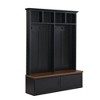 NicBex 4-in-1 Hall Tree with 6 Hooks, 2 Large Storage Cabinets, 4 Top Storage Compartments and Bench for Hallway, Living Room, Office - 3 of 4