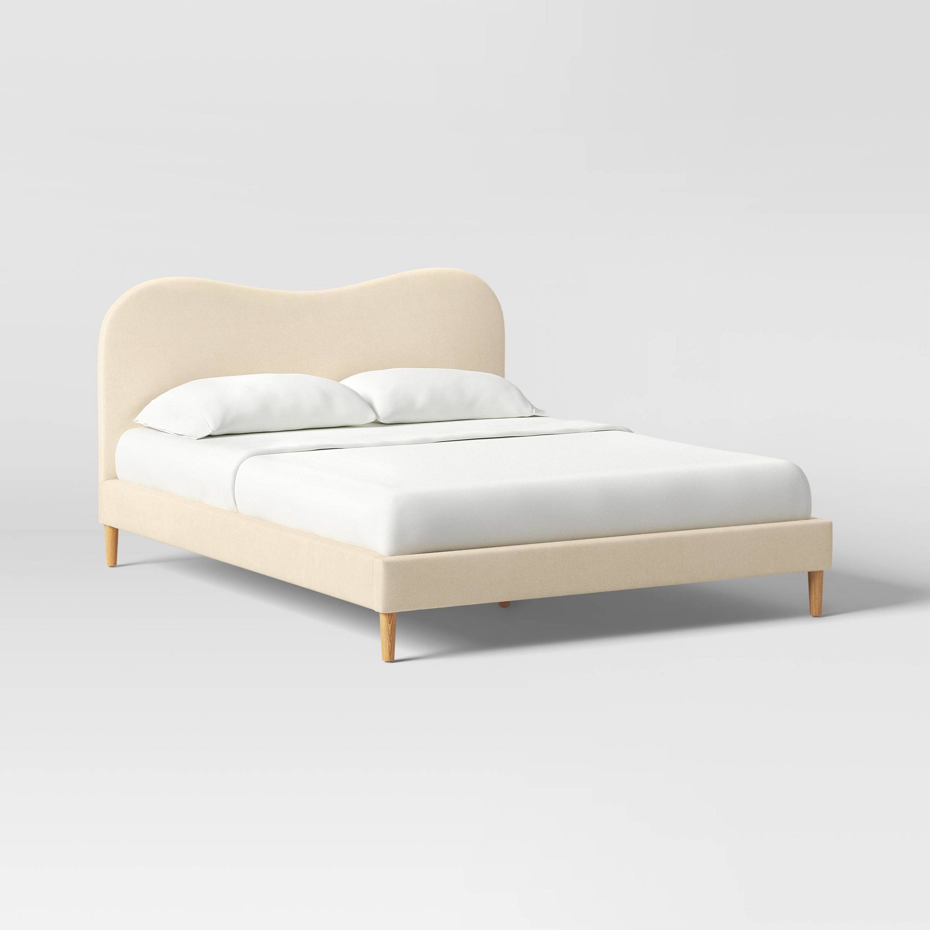 Queen Scalloped Wave Bed Velvet Pearl - Threshold™