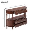 43" Retro Curved Console Table with Drawers, Solid Wood Legs Sofa Table Behind Couch, Entryway or Hallway Table with Storage Shelf-Panipeachy - 4 of 4