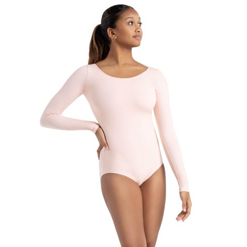 Capezio Ballet Pink Women's Team Basics Long Sleeve Leotard, Small