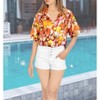 HAPPY BAY Hawaiian Shirts Womens Casual Summer Beach Party Blouses Short Sleeve Vacation Button Up Tops Tee Shirts Tank Top Women - 2 of 4