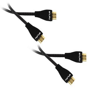 Nyrius High Speed HDMI Cable (6 Ft) Supports 3D, Ethernet, & Audio for HDTV, Projector, A/V Receiver, Laptop/PC - 2 Pack - 1 of 4