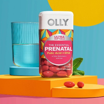 OLLY Ultra Strength Prenatal Multivitamin Softgels with Folic Acid + DHA - 60ct