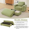 Chaise Lounge Sofa Couch with Storage Ottoman and USB Ports, Armchair with Cup Holders and Phone Holder, Sleeper Sofa Chair with Side Pockets-Koiai - 3 of 4