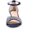 BLISSFUL STEP Women's Rhinestone Ankle Strap Kitten Heel Sandals - 2 of 4