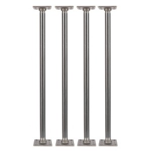 Pipe Decor 3/4 in. x 24 in. Square Flange Pipe Table Legs - 4 Pack - 1 of 4