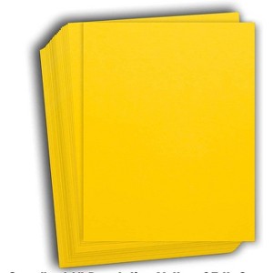 Hamilco Colored Cardstock Scrapbook Paper 11" x 17" Dandelion Yellow Color Card Stock Paper 50 Pack - 1 of 4