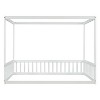 NicBex Twin Size Wooden Canopy Bed, Modern Platform Bed Frame with Fence for Boy and Girl, Easy Assembly - 3 of 4