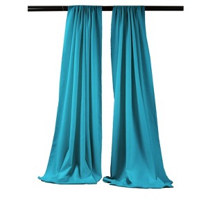 Slickblue Pack of 2 Polyester Backdrop Drapes – 96"H x 58"W, Rod Pocket, Semi Sheer, Serged Edges, 41 Colors Options - 1 of 3