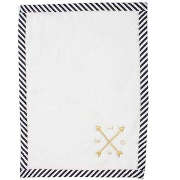Bacati - Love Aztec Black/Gold LOVE Embroidered Blanket