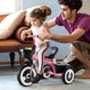 Babyjoy Toddler Tricycle Kids Trike with Adjustable Seat Front & Rear Storage Baskets Navy/White/Pink - 2 of 4