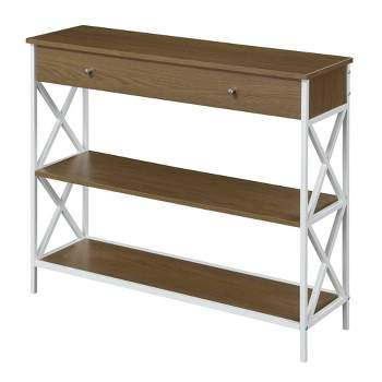 Tucson 1 Drawer Console Table with Shelves Driftwood/White - Breighton Home