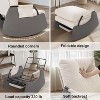 Rocking Chair with Adjustable Backrest & Footrest, Modern Upholstered Plush Seating Glider Recliner Chair with High Backrest and Side Pocket - 4 of 4