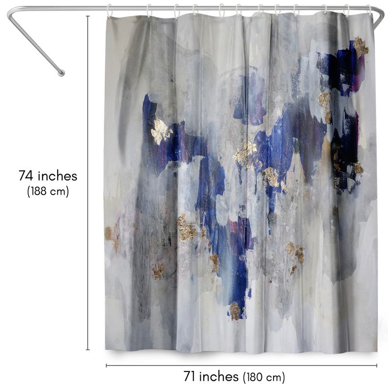 Americanflat 71" x 74" Shower Curtain, North Gold by Christine Olmstead, 3 of 9