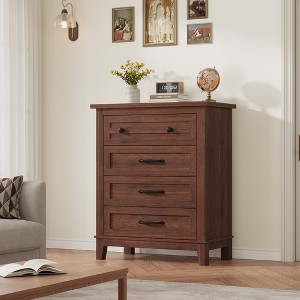 4 Dresser for Bedroom, 34.8" Tall Drawer Dresser with Storage Freestanding, Wooden Closet Storage Chest for Living Room, Bedroom, Office - 1 of 4