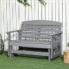 Aghana Digitals Light Gray HDPE 2-Person Patio Glider Bench with Slatted Seat, 0-45° Rocking, - 2 of 4