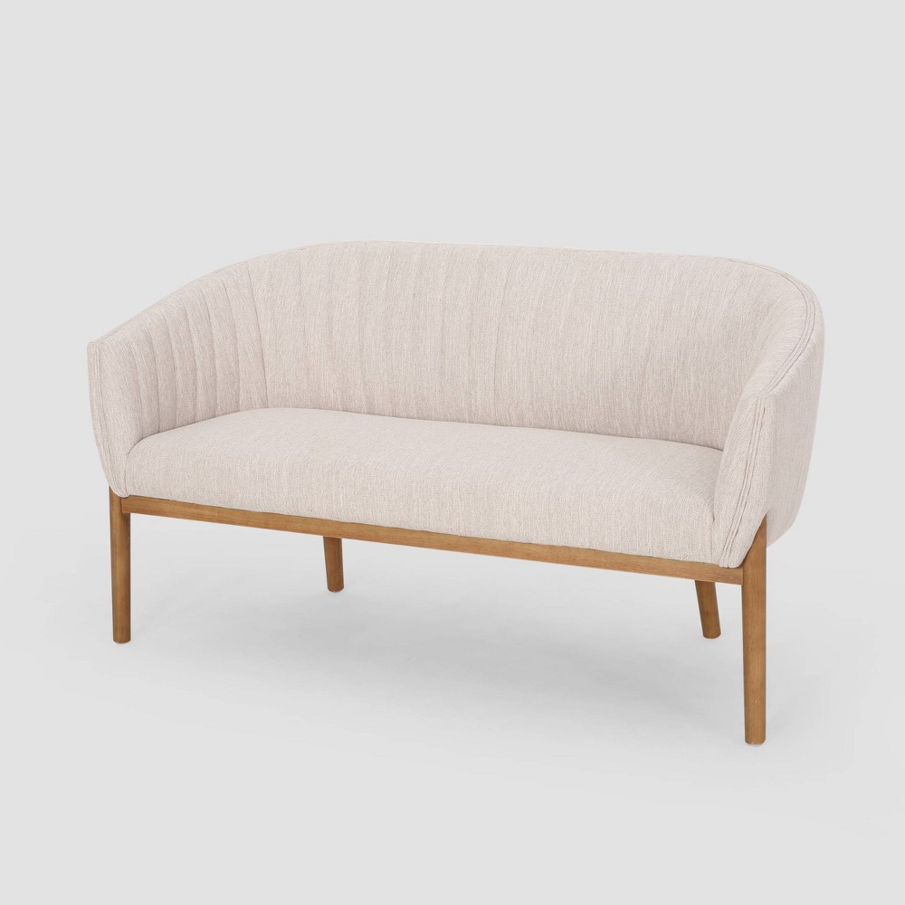 Photos - Sofa Galena Mid-Century Loveseat Beige - Christopher Knight Home