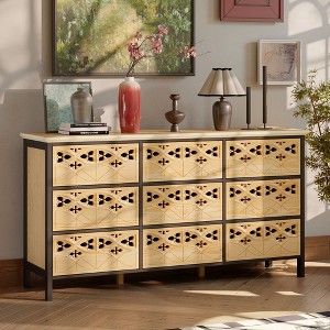 Famapy 9-Drawer Chest,Dresser with Hollow Relief,Multi-Use Sideboard Buffet Table,Kitchen Pantry Cabinet,Bedroom/Dining/Living Room Art Piece - 1 of 4