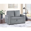 VYNXARIA Modern 45"W Gray Corduroy Loveseat with Storage, Side Pocket - 2 of 4