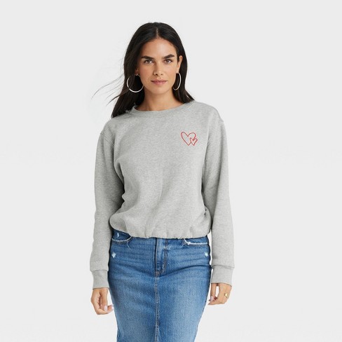 Women's Bubble Hem Sweatshirt - Universal Thread™ Gray L : Target