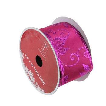 Northlight Purple and Pink Shimmering Wired Christmas Craft Ribbon 2.5" x 10 Yards