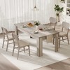 Dining Table for 4–6, 63" Wood Farmhouse Kitchen Table with Triangle Legs, Sturdy Rectangular Dining Room Table for Kitchen, Apartment, Retro Gray - 2 of 4