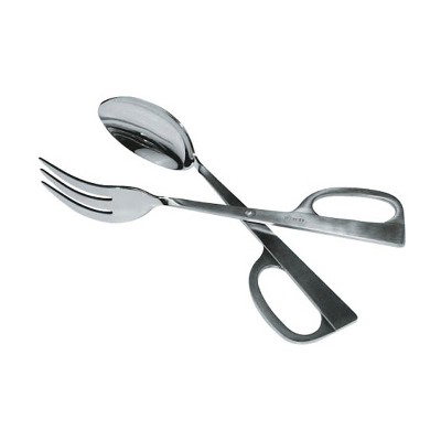 Winco ST-105SF, 10.5-Inch Salad Tong, Spoon Fork Scissor Style