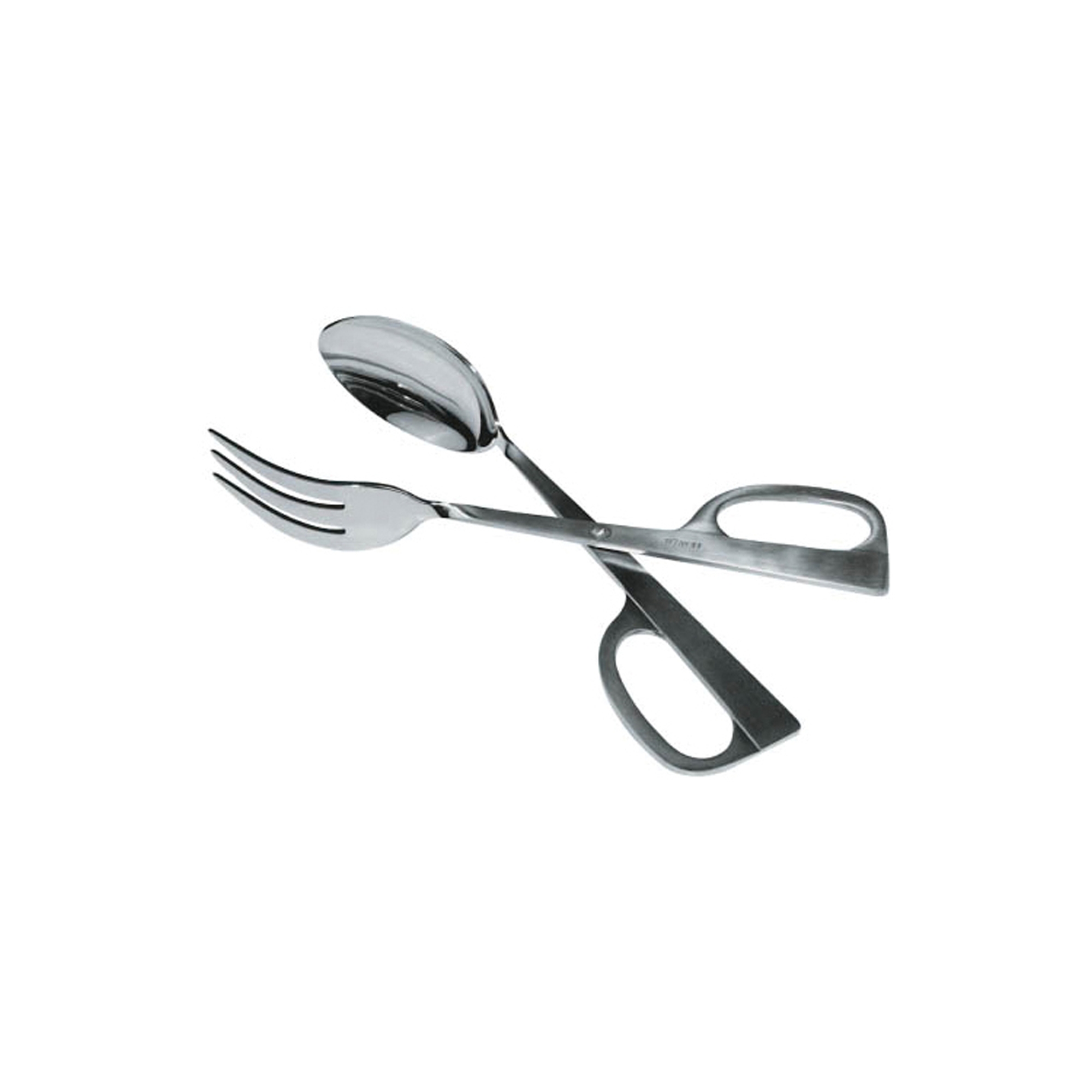 Winco Salad Tongs, Fork and Spoon, Satin Finish Stainless Steel, 10?