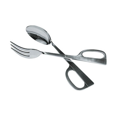 Winco Salad Tongs, Fork And Spoon, Satin Finish Stainless Steel