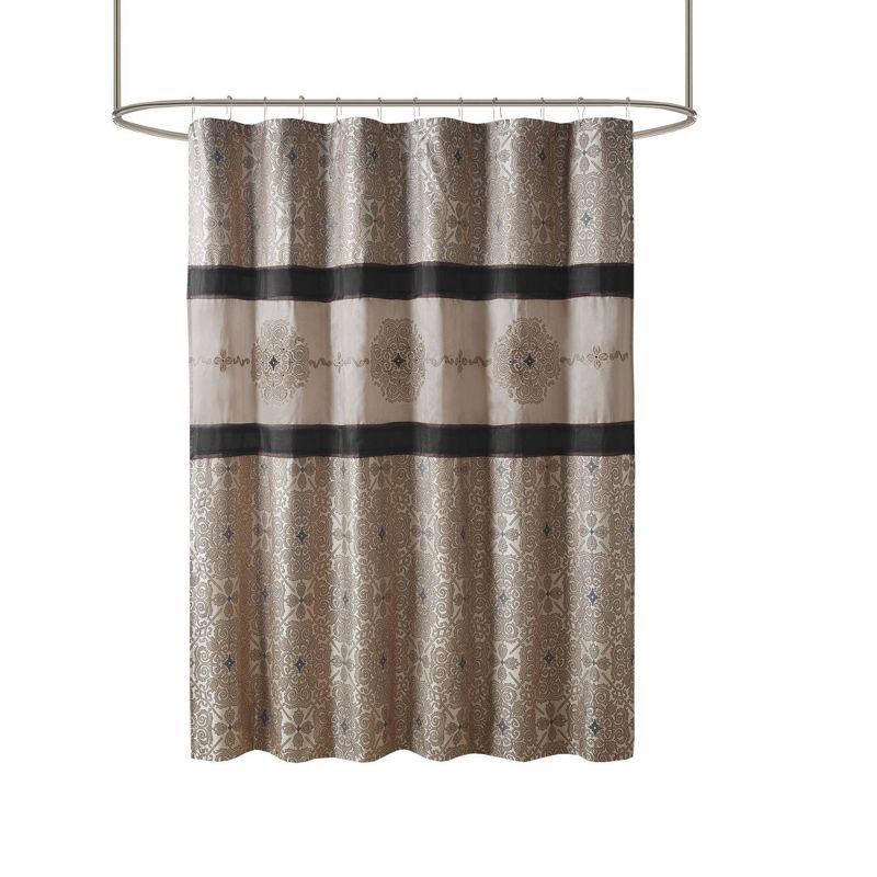 Perry Embroidered Shower Curtain Black - Madison Park, 5 of 6