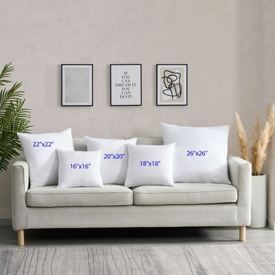 White Polyester 22" x 22" Pillow Inserts, 2-Pack