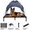 Elevated Dog Bed with Canopy - 36x30-Inch Portable Pet Bed with Non-Slip Feet - Indoor/Outdoor Dog Cot with Carrying Case by PETMAKER (Blue) - 3 of 4