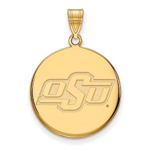 Black Bow Jewelry 10k Yellow Gold Oklahoma State Cowboys NCAA Large Pendant - 1 of 3