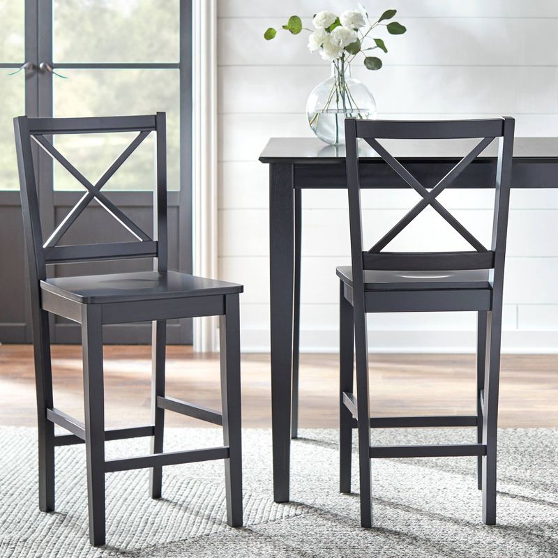 Set of 2 30" Virginia Cross Back Chairs - Buylateral, 1 of 7
