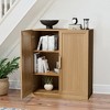 36"x31"x16" Wood Accent Cabinet in Natural Color, Storage Organizer with Adjustable Shelves for Kitchen Bedroom Entryway Living Room Dinning Room - 3 of 4