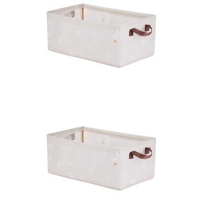 REGALWOVEN Fabric Collapsible Design Spacious Capacity Storage Bins with Handles 2 Pcs - 1 of 4