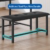 Dining Table Set for 4, Kitchen Table with 2 Upholstered Benches, Wood Kitchen Dining Room Set, for Small Space, Apartment, Home, Dinner - 3 of 4