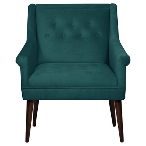 Button Tufted Chair in Mystere Peacock - Skyline Furniture